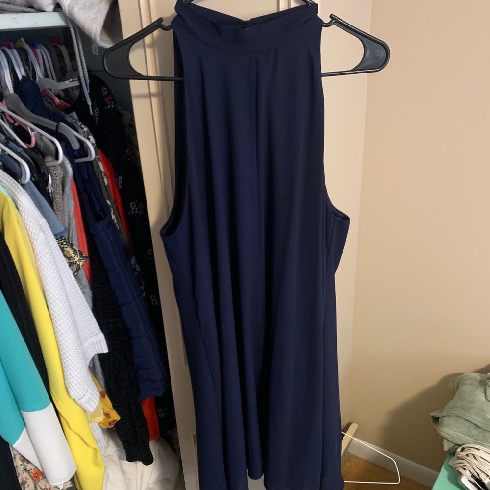 High neck, navy blue beauty!